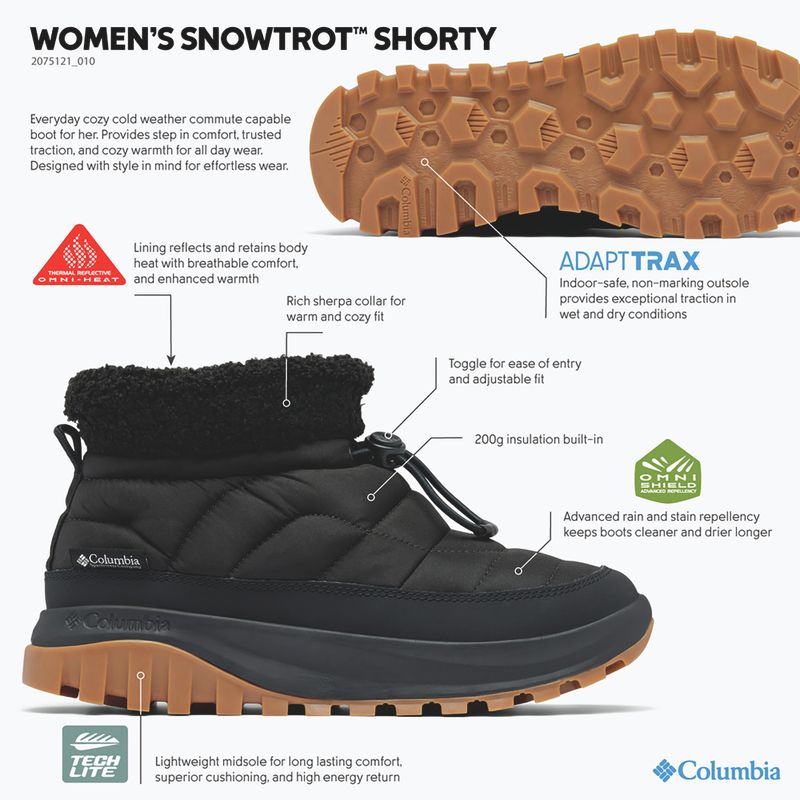 Moteriški sniego batai Columbia Snowtrot Shorty black/sea salt 8