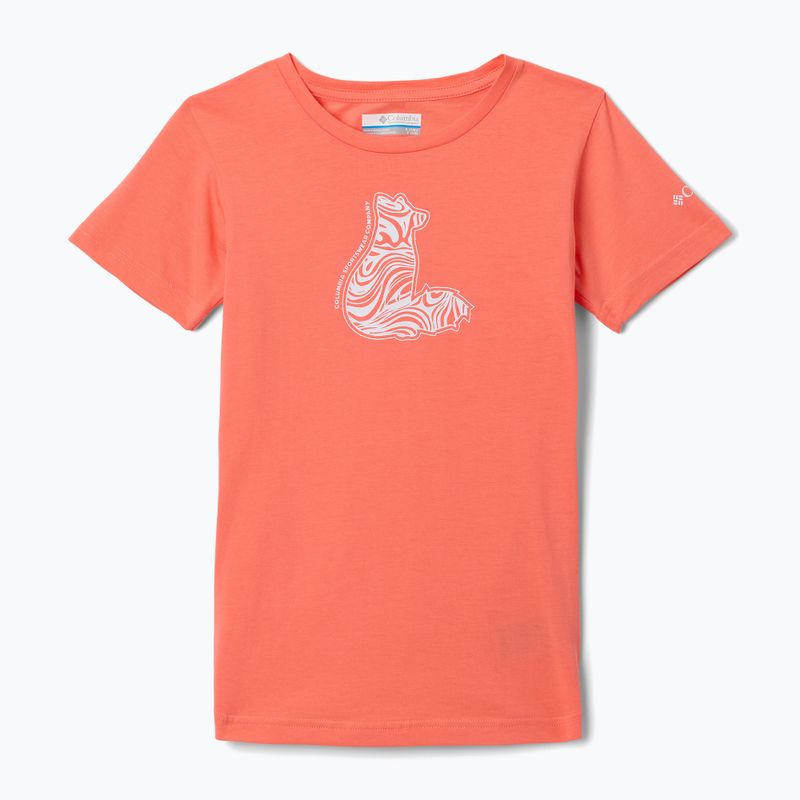 Vaikiški žygio marškinėliai Columbia Mission Lake Graphic hot coral/foxy swirl