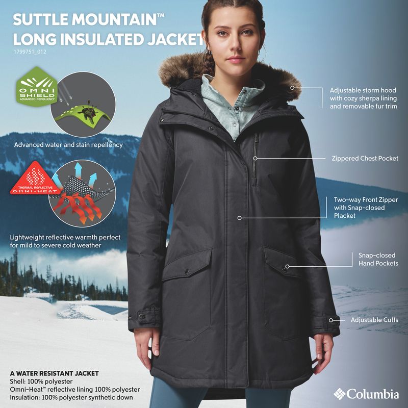 Moteriškas pašiltintas paltas Columbia Suttle Mountain Long Insulated black 11
