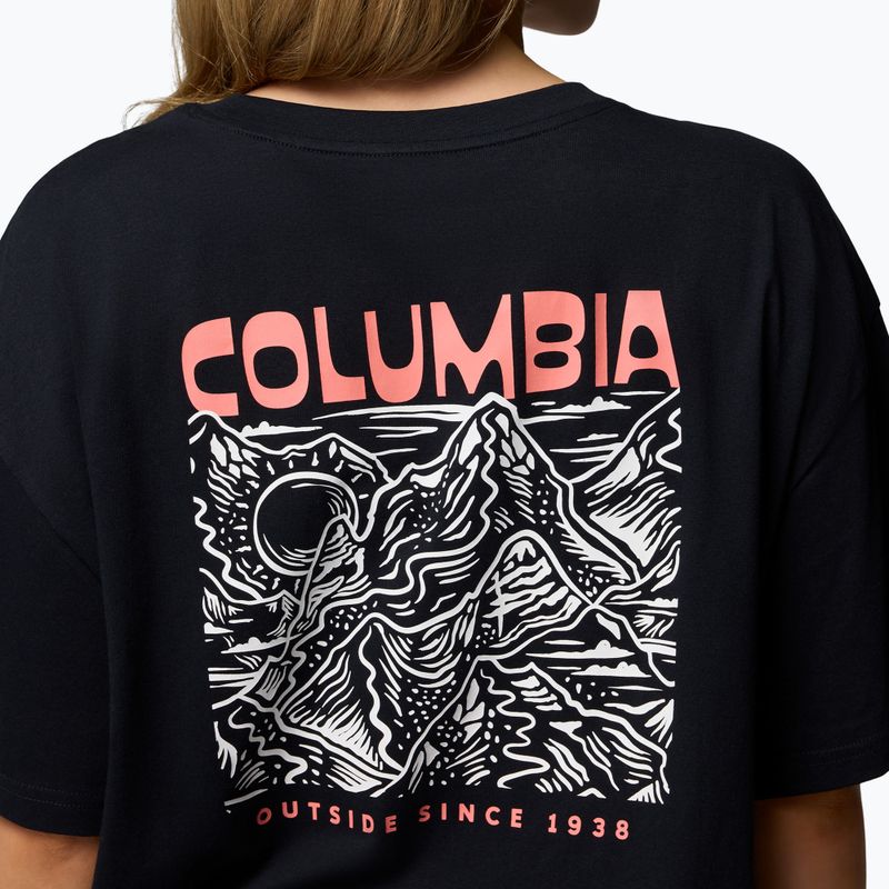 Moteriški turistiniai marškinėliai Columbia Rolling Bend Graphic Oversized Tee black/mountainview 6