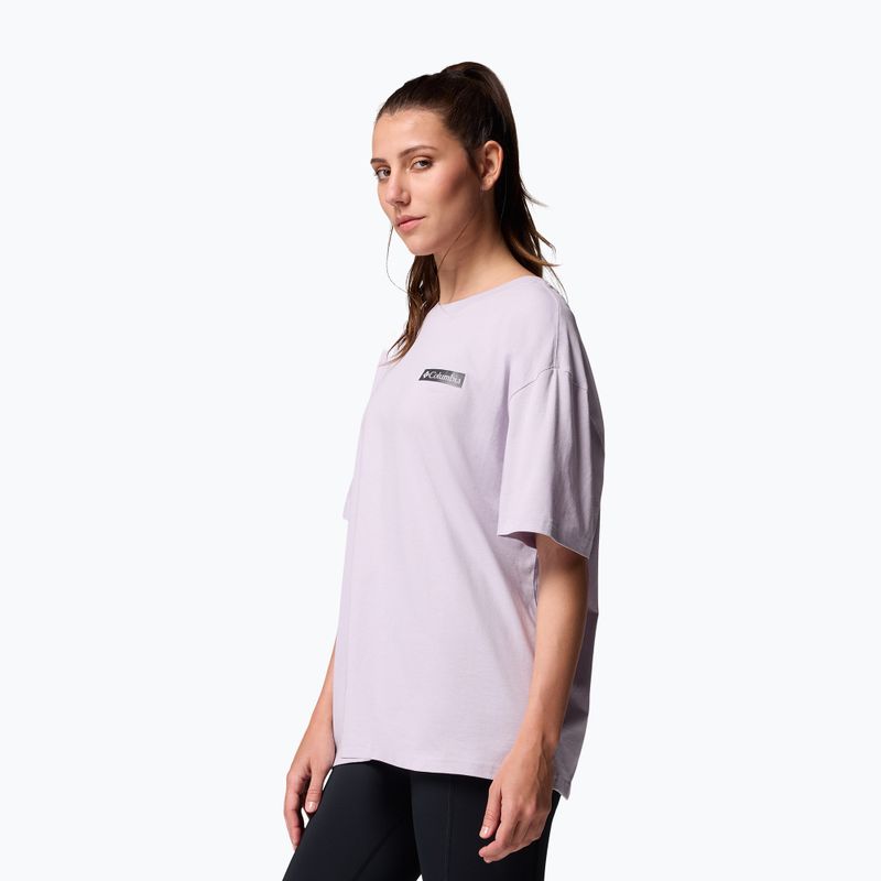 Moteriški turistiniai marškinėliai Columbia Rolling Bend Graphic Oversized Tee lavender pearl/mountainview 4