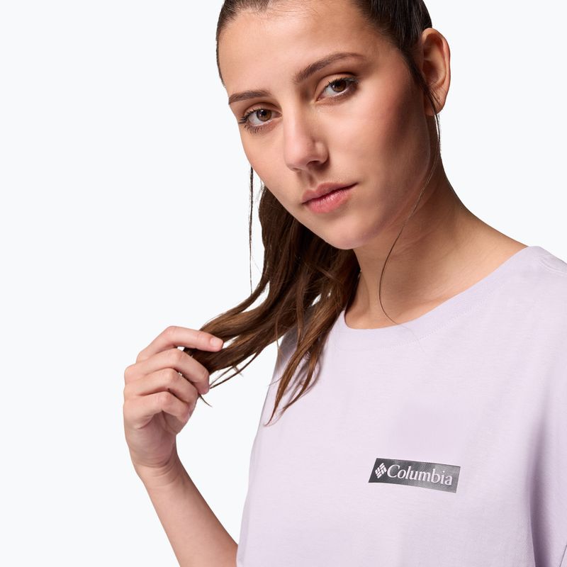Moteriški turistiniai marškinėliai Columbia Rolling Bend Graphic Oversized Tee lavender pearl/mountainview 5