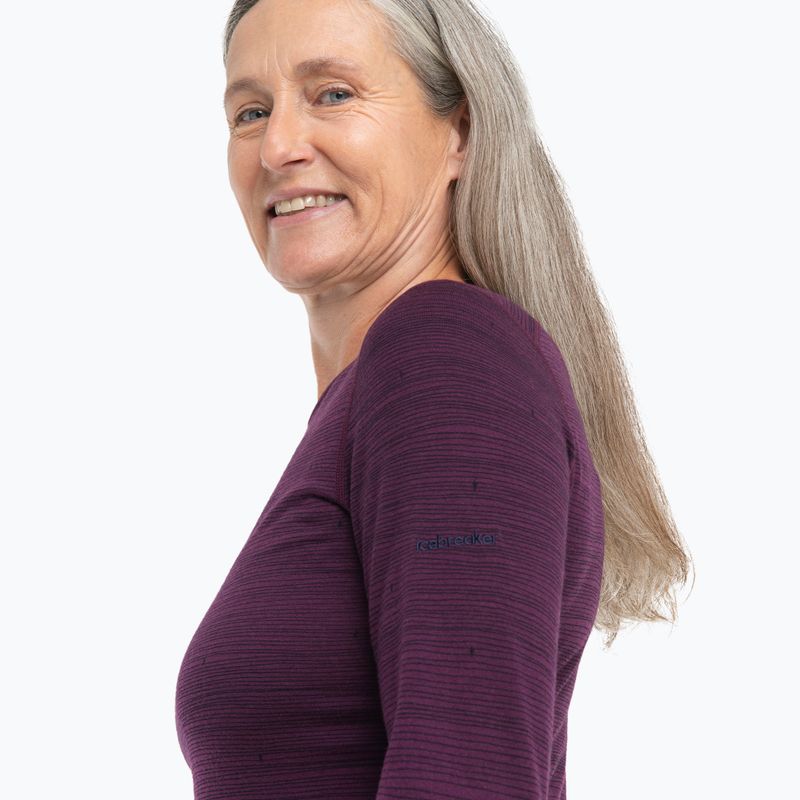 Moteriškas terminis džemperis icebreaker 200 Oasis Crewe Ski Tracks nightshad/midnightnav/aop 3