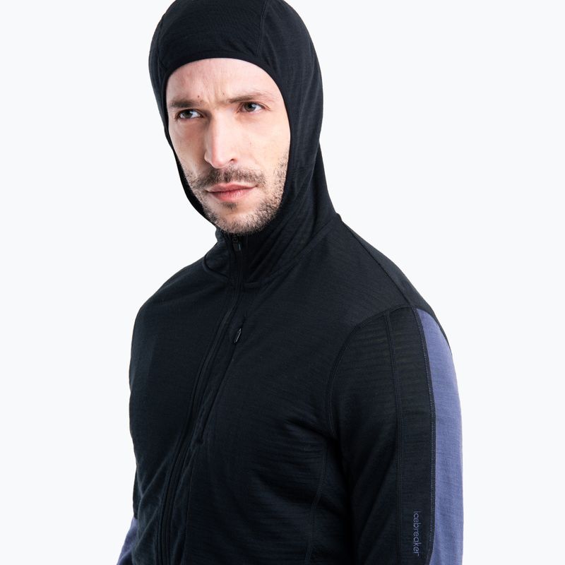 Vyriškas žygio džemperis icebreaker Merino 200 Realfleece Descender Zip Hoodie black/graphite 4