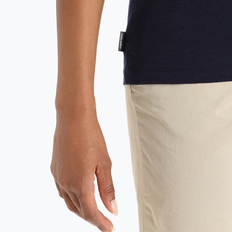 Icebreaker Tech Lite II Ski Stripes midnight navy moteriški trekingo marškinėliai 6