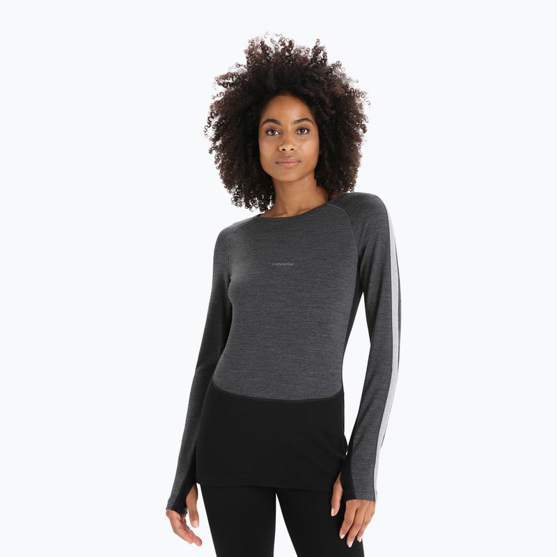 Moteriški termoaktyvūs marškinėliai icebreaker ZoneKnit 260 jet hthr/black/metro hthr/cb