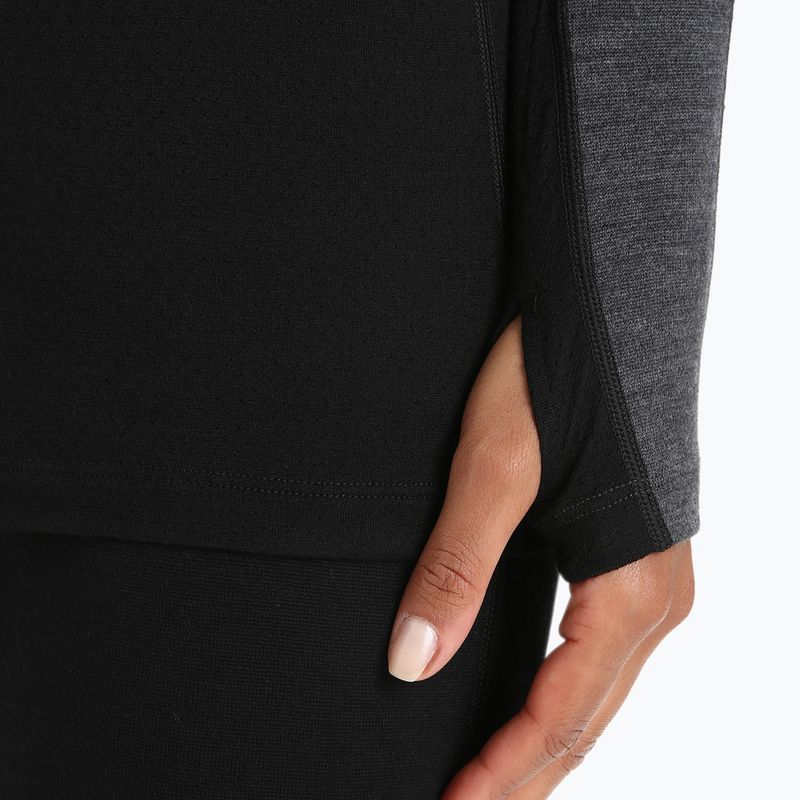 Moteriški termoaktyvūs marškinėliai icebreaker ZoneKnit 260 jet hthr/black/metro hthr/cb 7