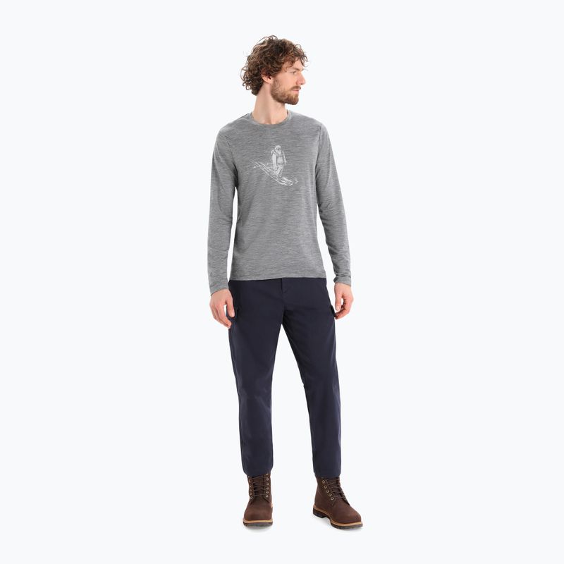 Vyriška Icebreaker Tech Lite II Skiing Yeti gritstone heather trekkinginė ilgomis rankovėmis 3