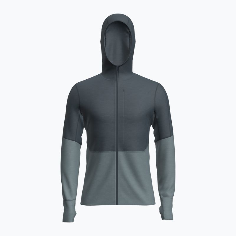 Vyriškas žygio džemperis icebreaker Merino 200 RealFleece Descender Zip Hoodie abyss/blue ash/black