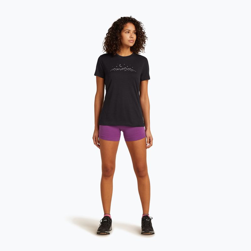 Moteriški žygių marškinėliai icebreaker Merino 150 Tech Lite SS Tee Sparkling Stars black 2