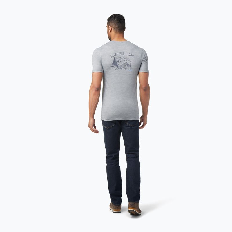 Vyriški marškinėliai Smartwool Wilderness Summit Graphic Tee trekkinginiai marškinėliai šviesiai pilki SW016673545 3