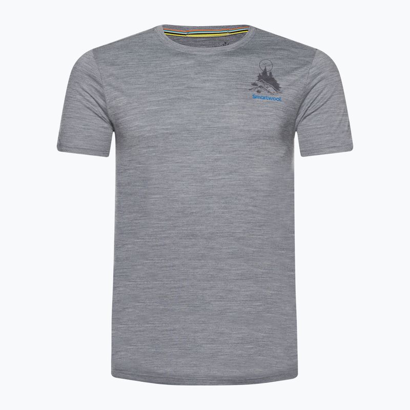 Vyriški marškinėliai Smartwool Wilderness Summit Graphic Tee trekkinginiai marškinėliai šviesiai pilki SW016673545 4