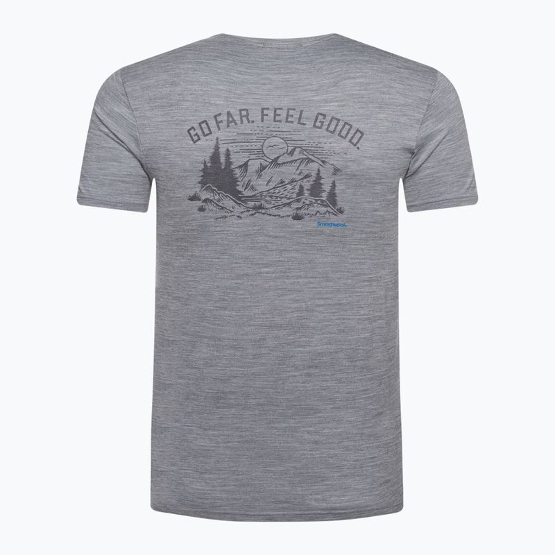 Vyriški marškinėliai Smartwool Wilderness Summit Graphic Tee trekkinginiai marškinėliai šviesiai pilki SW016673545 5