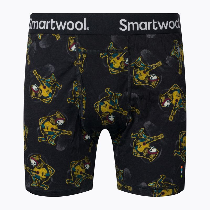 Vyriškos Smartwool Merino Print Boxer Brief Termo bokseriai juodos/geltonos spalvos SW015151857