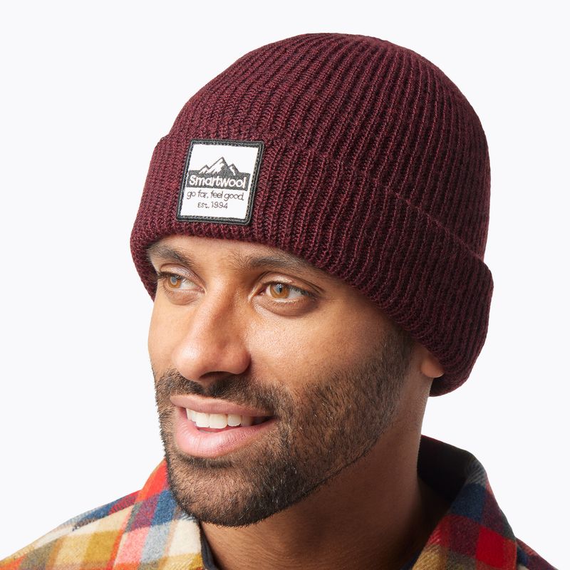 Smartwool Patch bordo spalvos žieminė kepurė SW011493K40 7