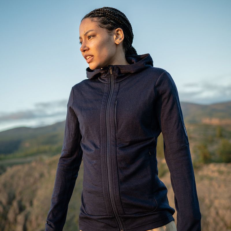 Icebreaker moteriška trekingo striukė Quantum III Zip Hood midnight navy 9