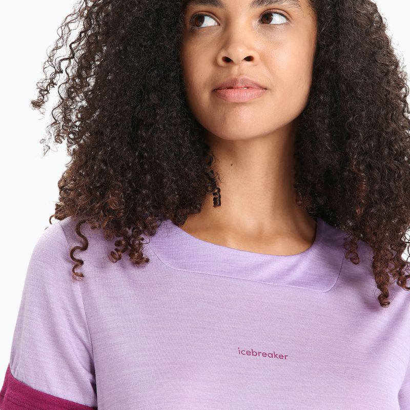 Icebreaker moteriški trekingo marškinėliai Zoneknit purple gaze 4
