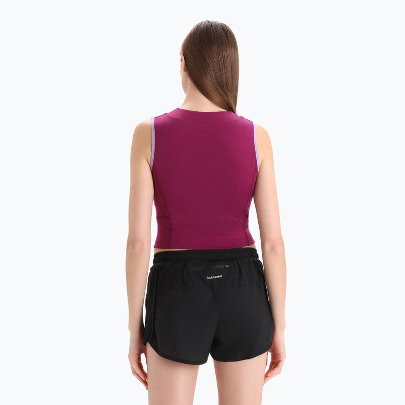 Moteriška termoaktyvi marškinėlė icebreaker Zoneknit Cropped Bra-Tank purple gaze 3