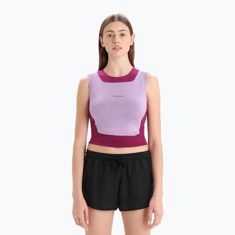 Moteriška termoaktyvi marškinėlė icebreaker Zoneknit Cropped Bra-Tank purple gaze 8