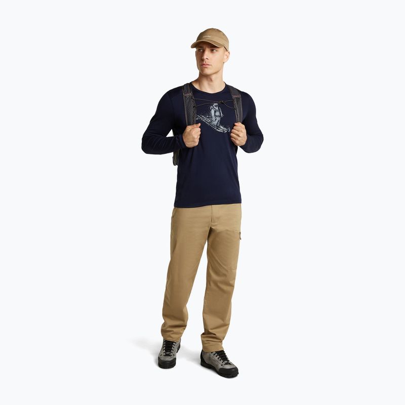 Vyriški ilgomis rankovėmis marškinėliai icebreaker Merino 200 Oasis Crewe SkiingYeti midnight navy 2