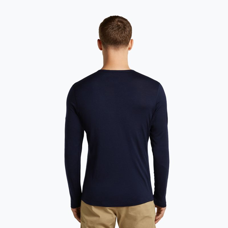 Vyriški ilgomis rankovėmis marškinėliai icebreaker Merino 200 Oasis Crewe SkiingYeti midnight navy 3