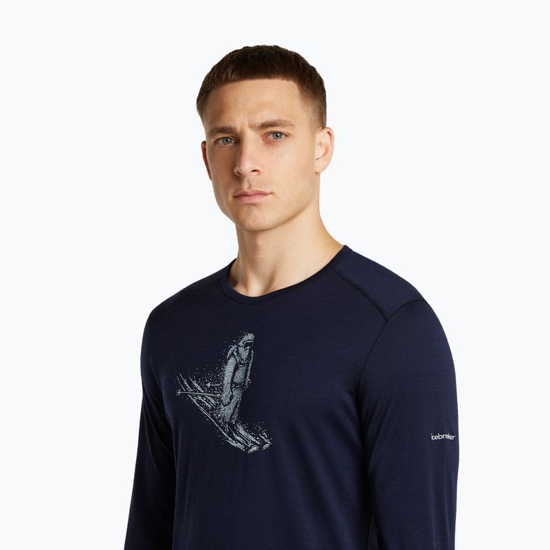 Vyriški ilgomis rankovėmis marškinėliai icebreaker Merino 200 Oasis Crewe SkiingYeti midnight navy 6