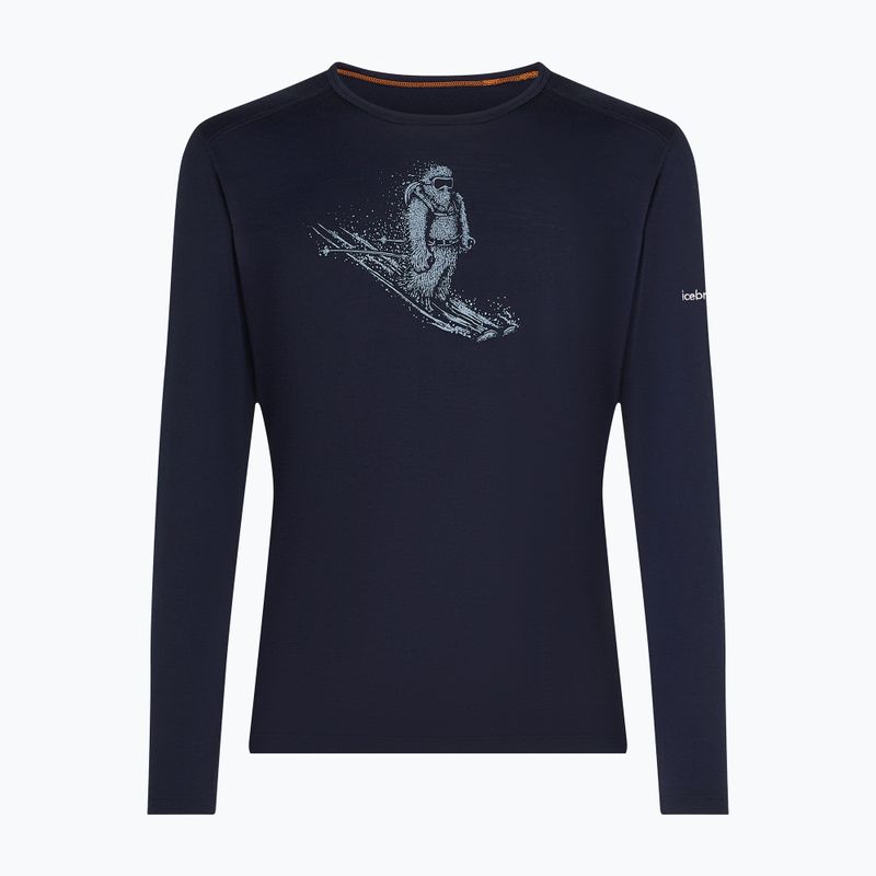Vyriški ilgomis rankovėmis marškinėliai icebreaker Merino 200 Oasis Crewe SkiingYeti midnight navy 7