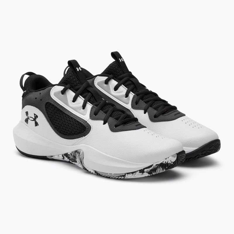 Under Armour Lockdown 6 vyriški krepšinio bateliai balta ir pilka 3025616-101 4