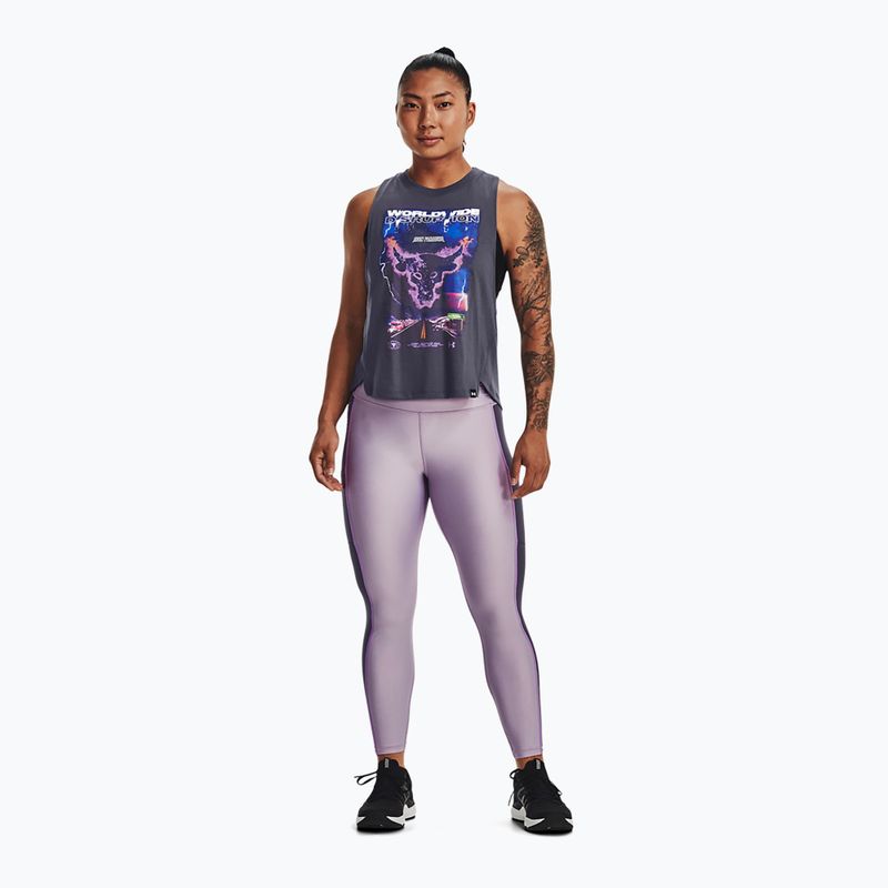 Moteriškos treniruočių tamprės Under Armour Project Rock HG Ankle purple luxe 2