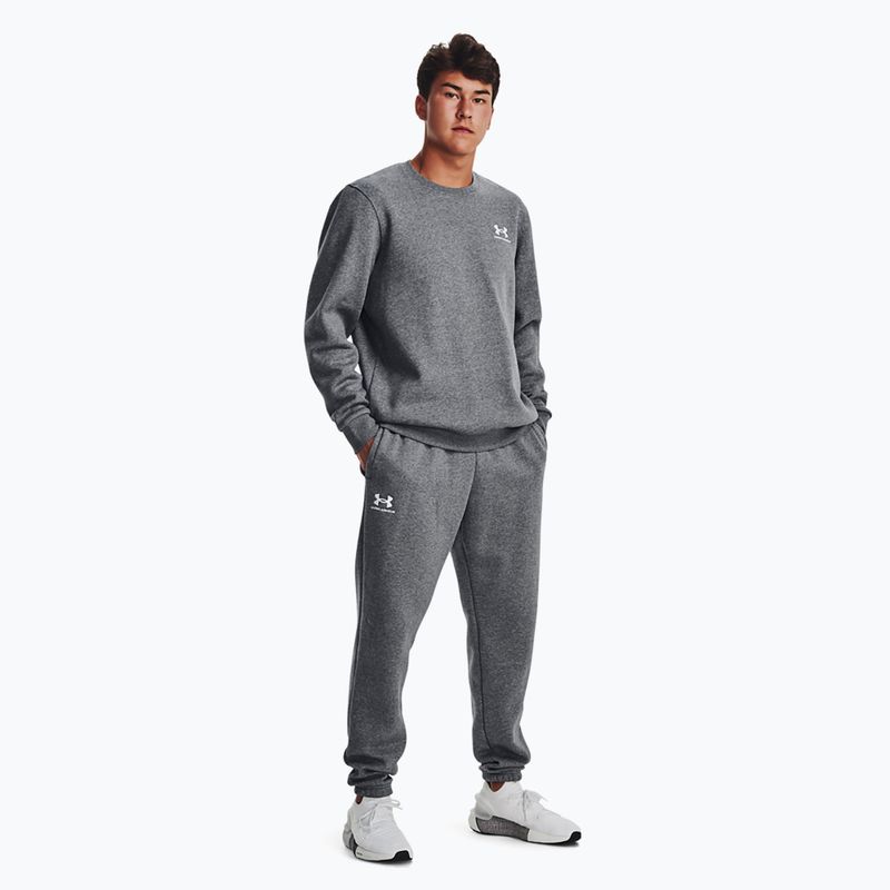 Vyriškos treniruočių kelnės Under Armour Essential Fleece Joggers pitch gray medium heather/white 2