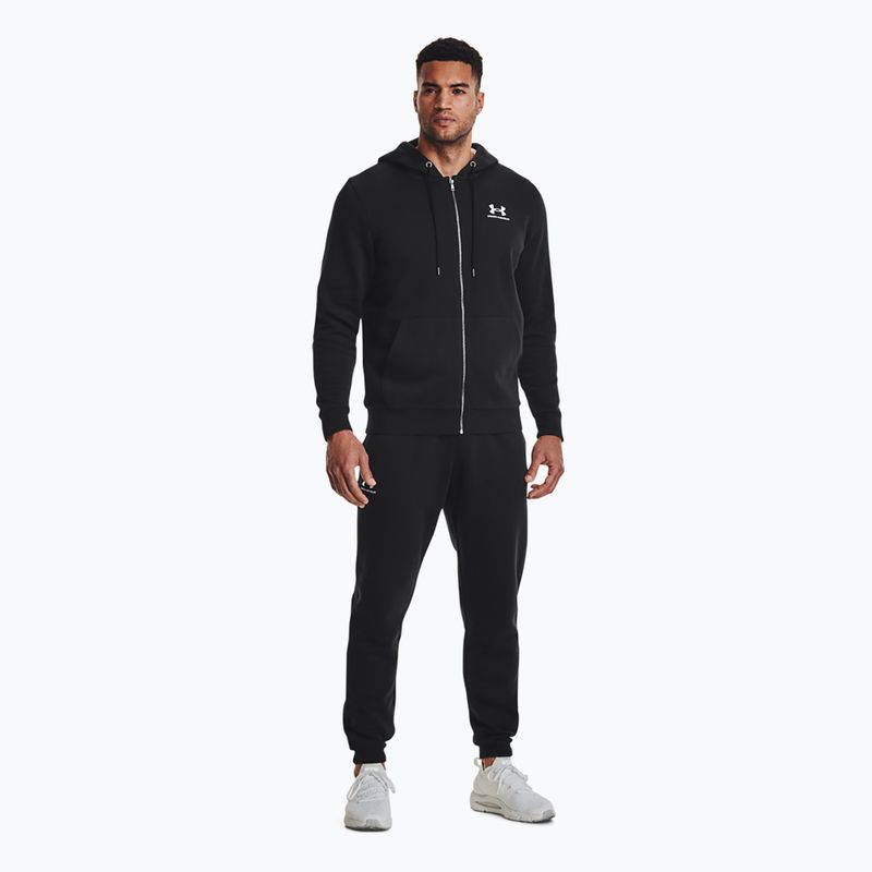 Vyriškos treniruočių kelnės Under Armour Essential Fleece Joggers black/white 2