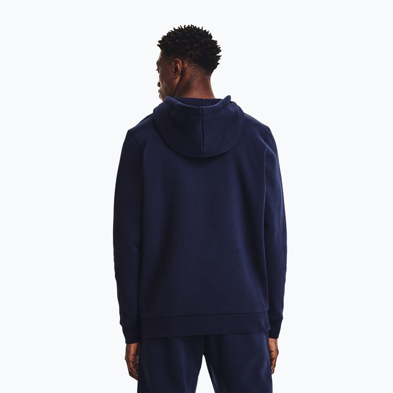 Vyriškas džemperis Under Armour Essential Fleece FZ Hood midnight navy/white 3