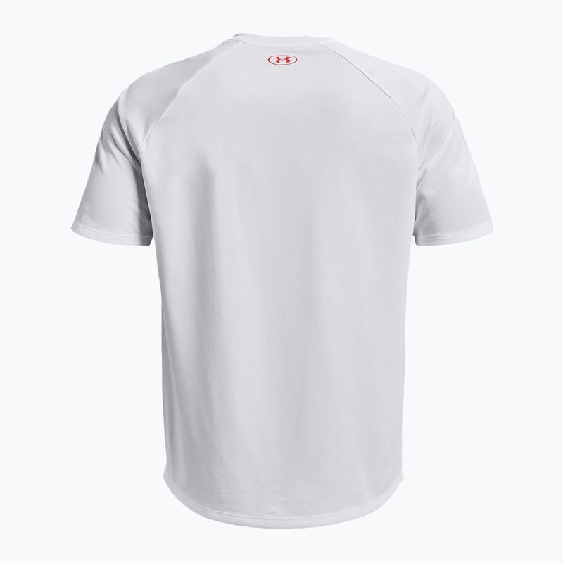 Under Armour Tech Fade vyriški treniruočių marškinėliai raudona ir balta 1377053 4