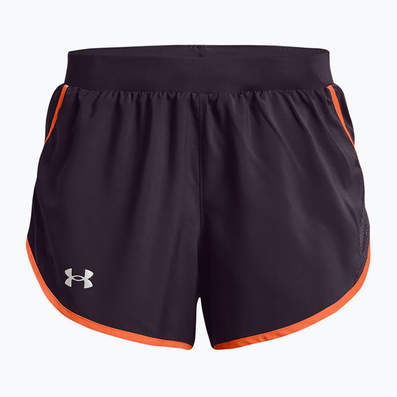 Under Armour Fly By 2.0 moteriški bėgimo šortai violetinės ir oranžinės spalvos 1350196-541 4