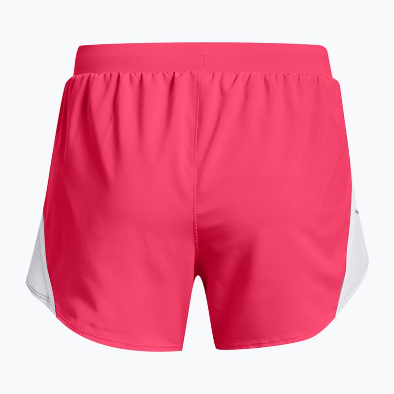 Under Armour Fly By 2.0 moterų bėgimo šortai rožinės ir baltos spalvų 1350196-683 5