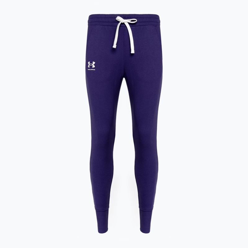 Under Armour Rival Fleece Joggers moteriškos treniruočių kelnės tamsiai mėlynos 1356416 3