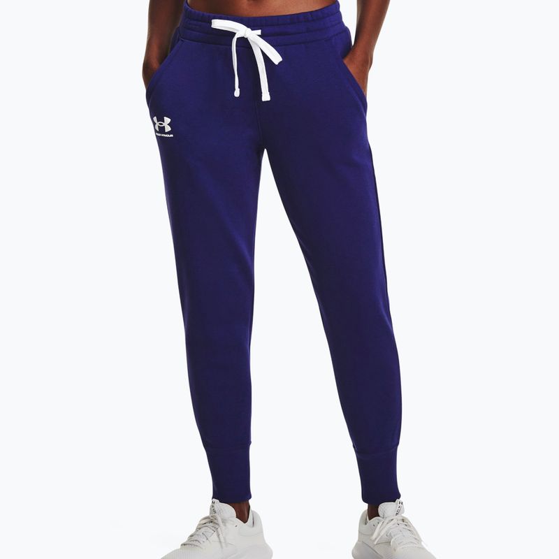 Under Armour Rival Fleece Joggers moteriškos treniruočių kelnės tamsiai mėlynos 1356416