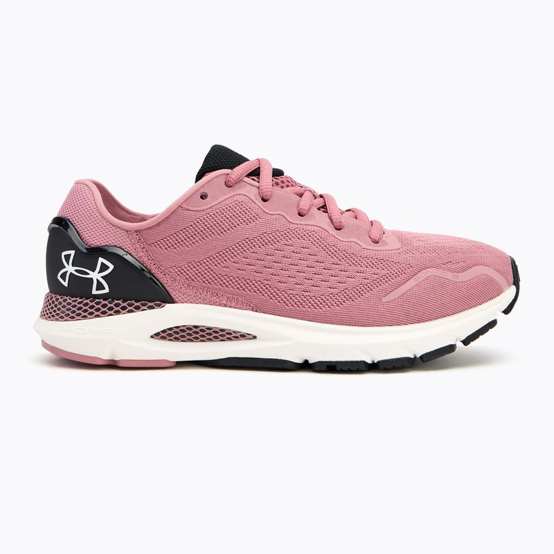 Under Armour Hovr Sonic 6 moterų bėgimo bateliai pink elixir/black/halo grey 2