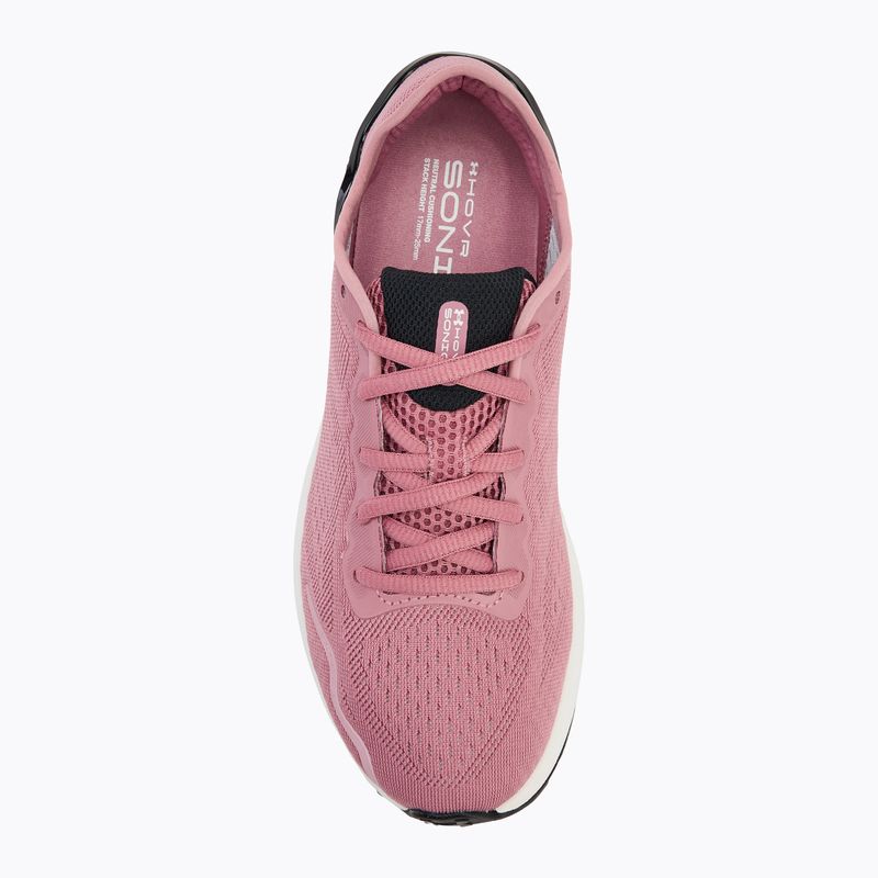 Under Armour Hovr Sonic 6 moterų bėgimo bateliai pink elixir/black/halo grey 5