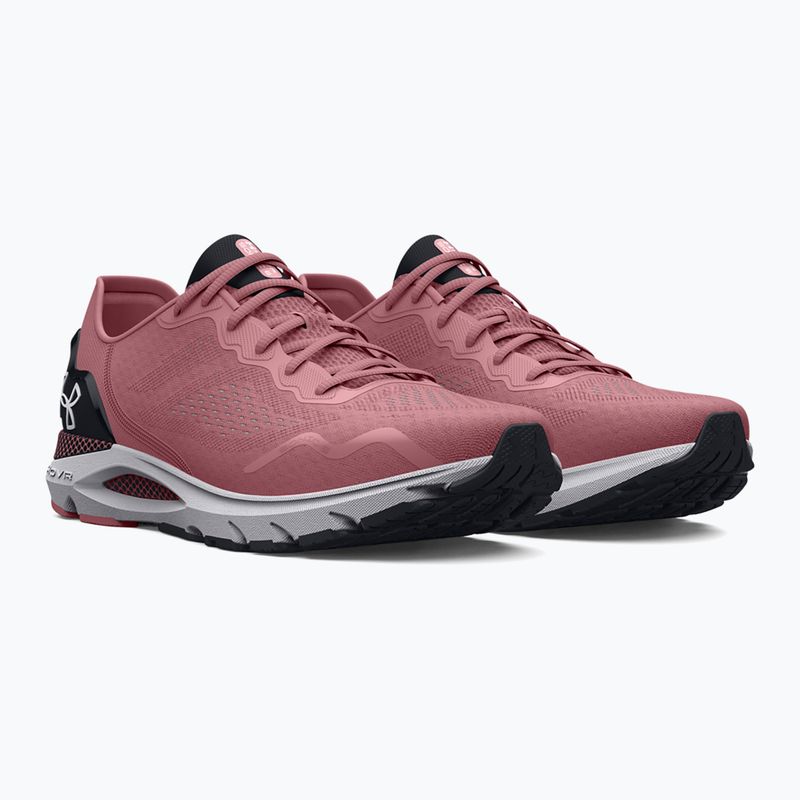 Under Armour Hovr Sonic 6 moterų bėgimo bateliai pink elixir/black/halo grey 10