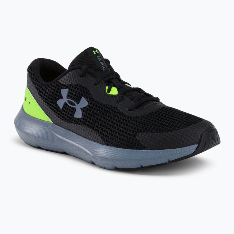 Under Armour Surge 3 vyriški bėgimo bateliai juoda-žalia 3024883