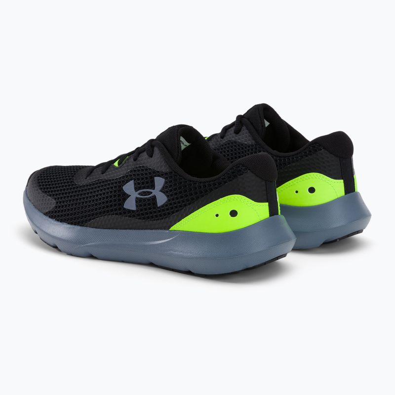 Under Armour Surge 3 vyriški bėgimo bateliai juoda-žalia 3024883 3