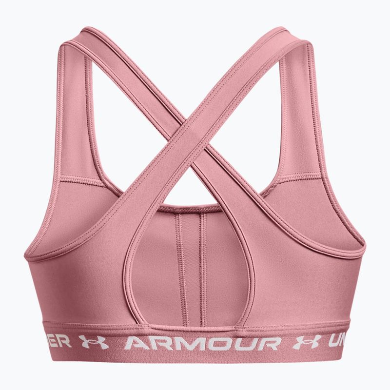 Under Armour Crossback Mid fitneso liemenėlė rožinė 1361034-697 2