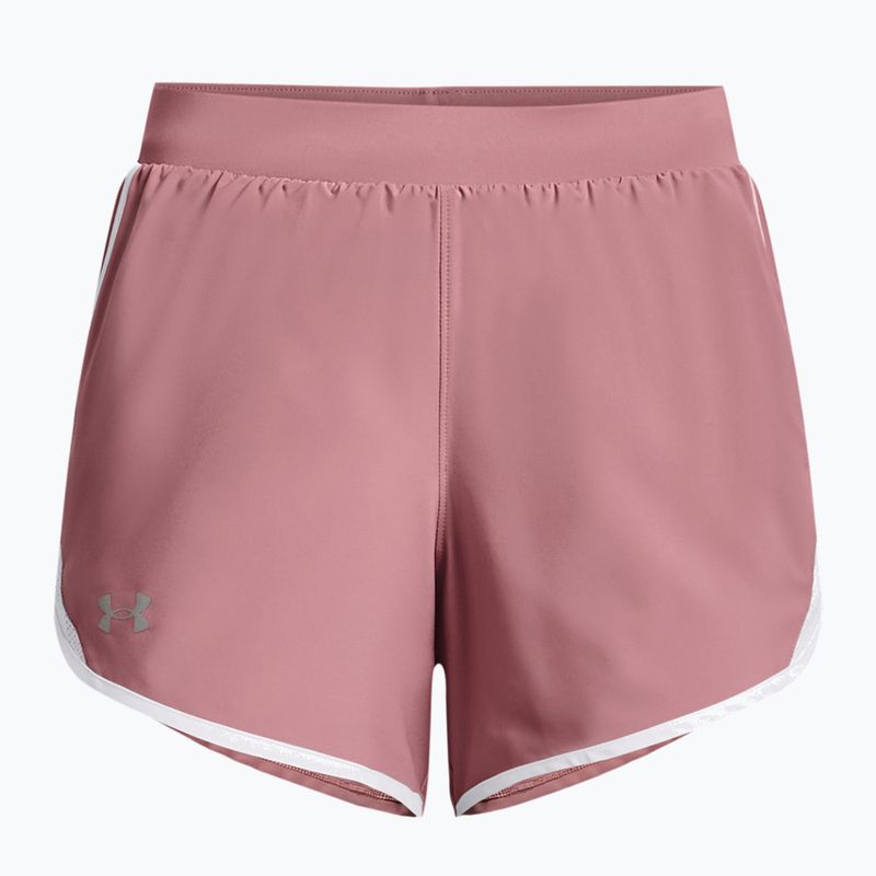 Under Armour Fly By 2.0 moterų bėgimo šortai rožinės ir baltos spalvų 1350196-697 5