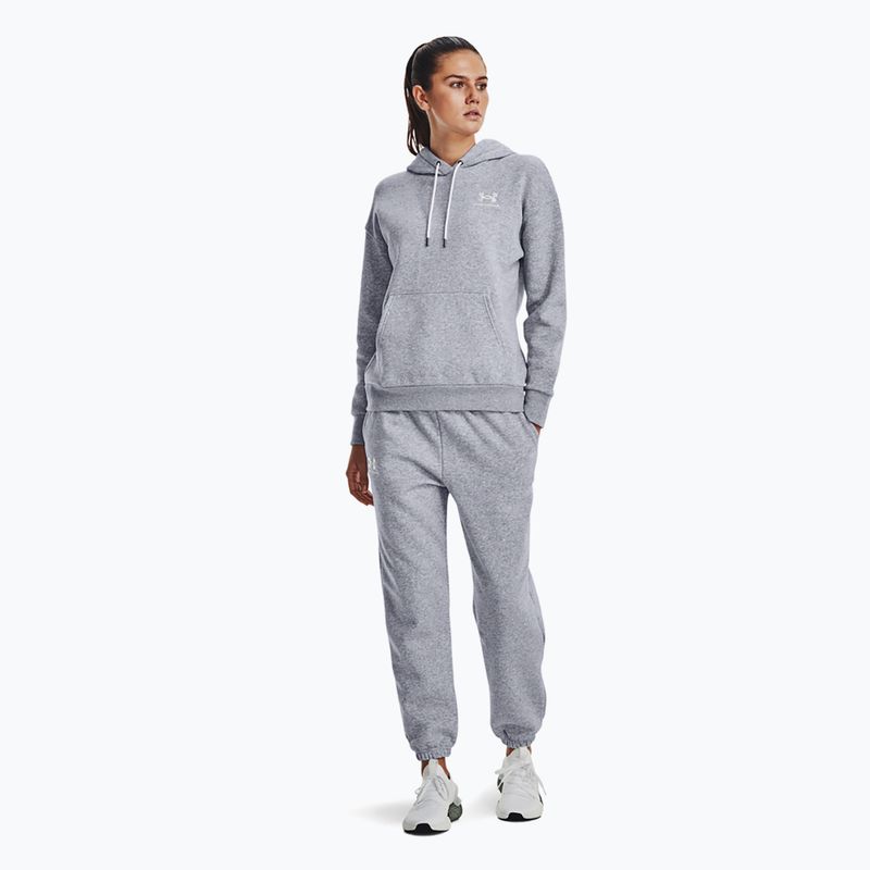 Moteriškos treniruočių kelnės Under Armour Essential Fleece Joggers mod gray light heather/white 2