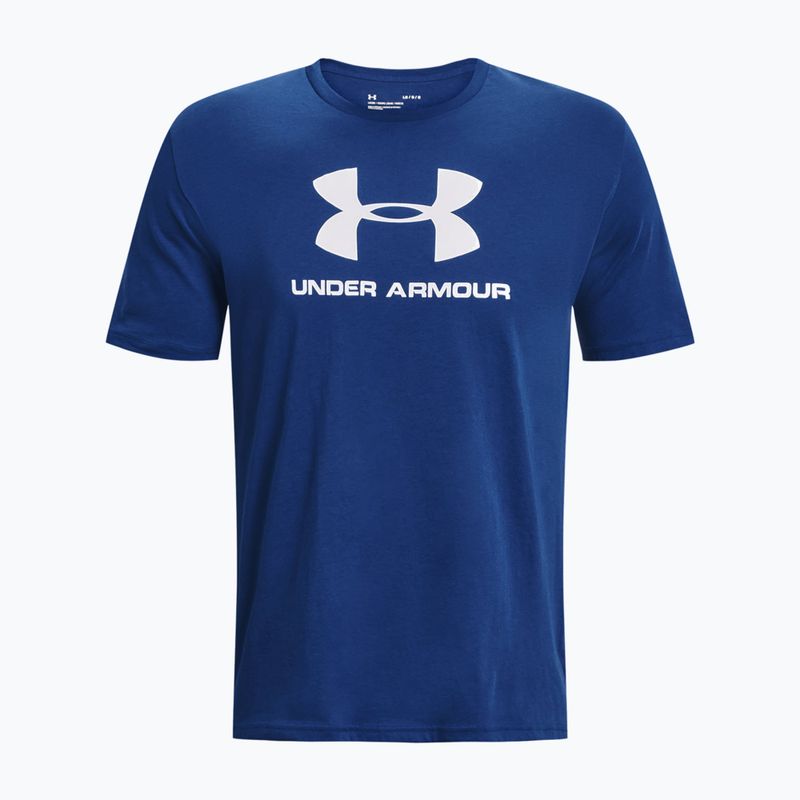 Vyriški Under Armour Sportstyle Logo SS treniruočių marškinėliai mėlyni 1329590-471 5