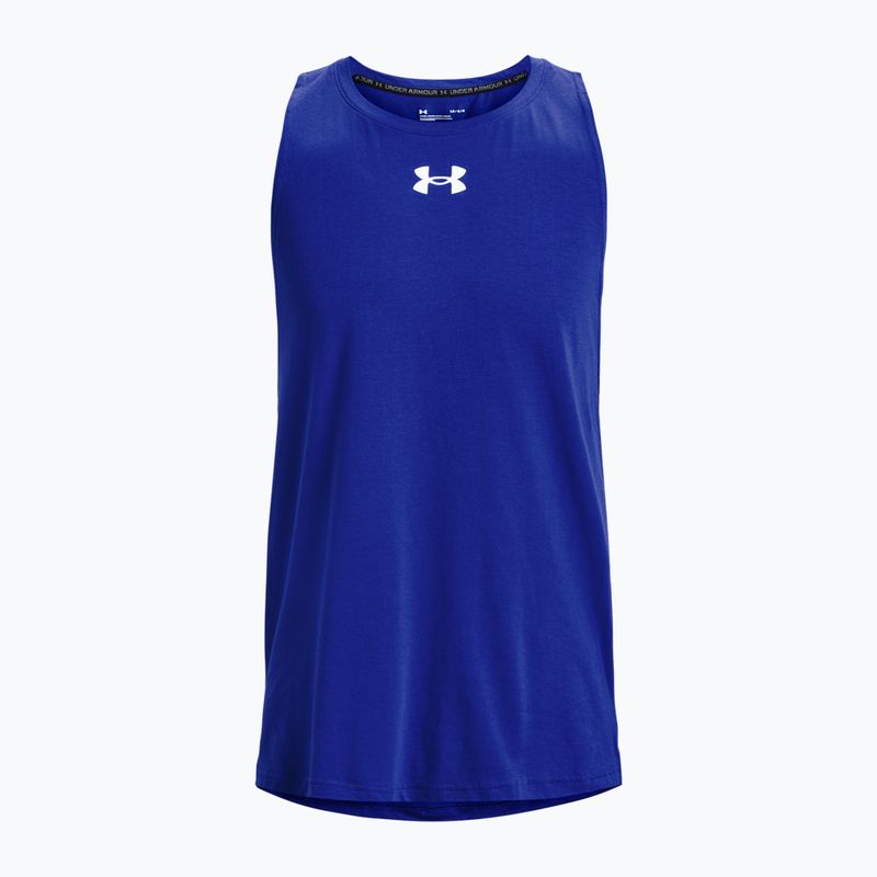 Under Armour Baseline Cotton Tank vyrų krepšinio marškinėliai mėlyni 1361901 3