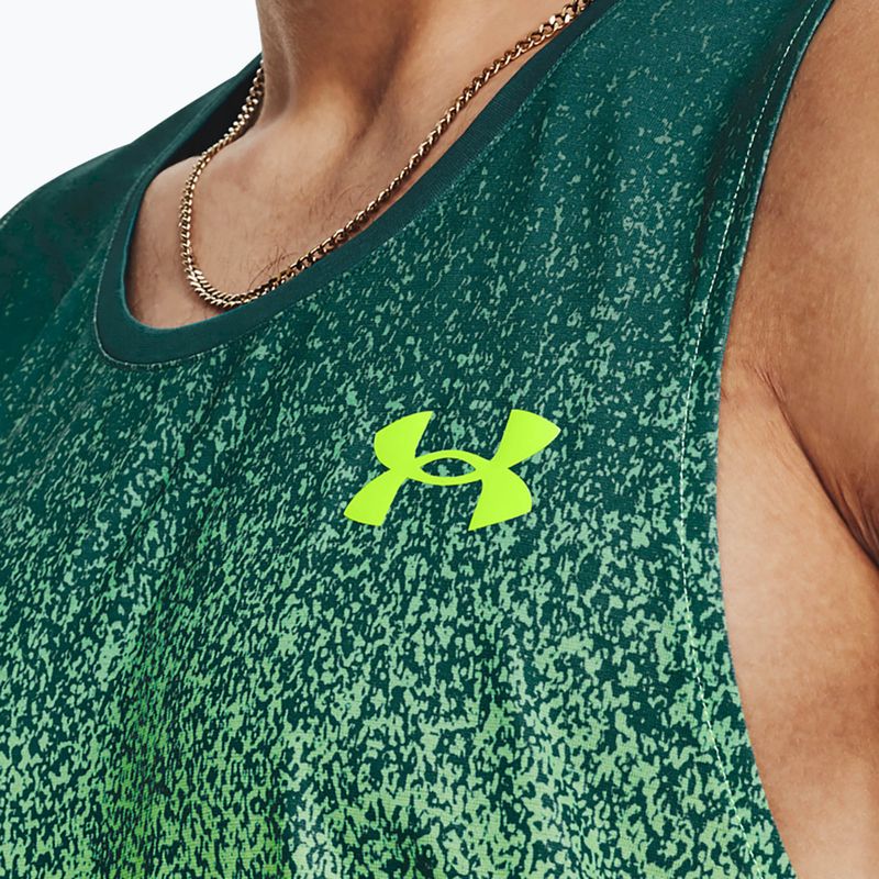 Vyriškas Under Armour Rush Cicada Singlet žalias bėgimo marškinėlis 1377314 3