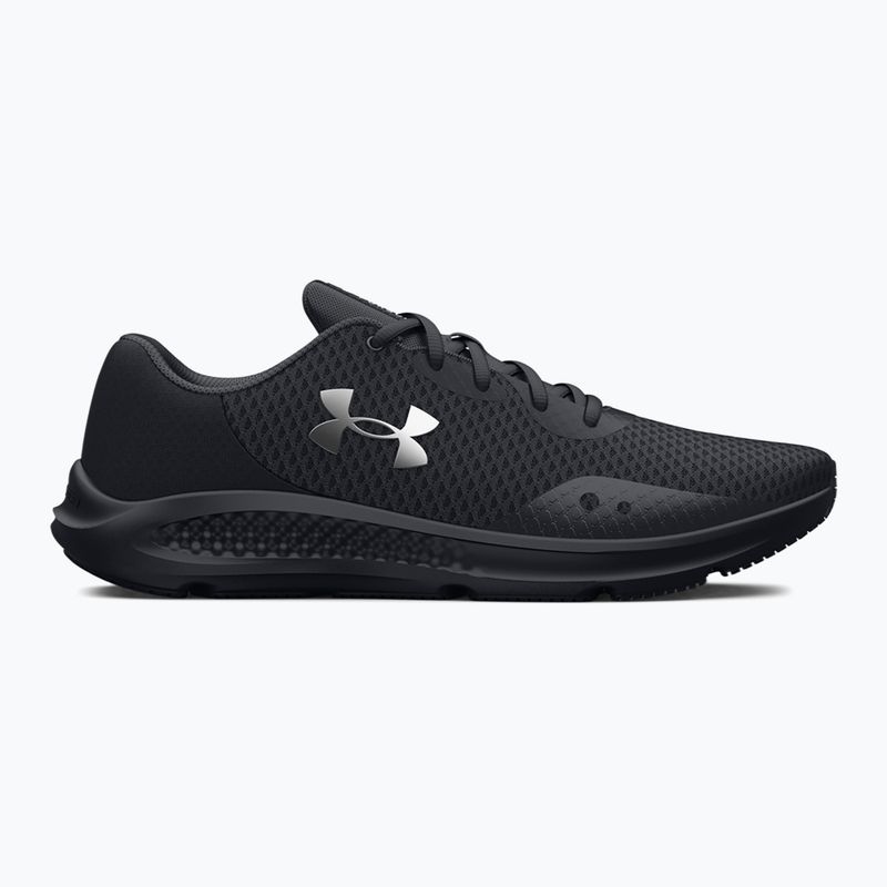 Under Armour Charged Pursuit 3 moteriški bėgimo bateliai black/black/metallic silver 8