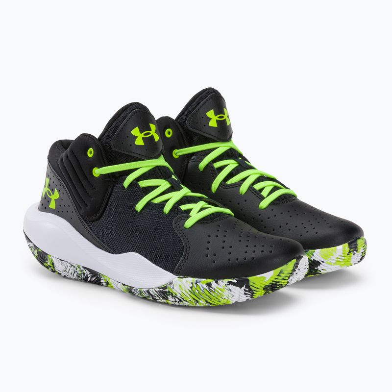 Under Armour GS Jet '21 vaikiški krepšinio bateliai juoda-žalia 3024794 4